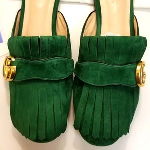 Suede slip on loafers